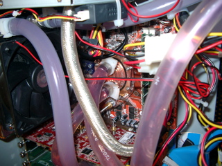 the CPU block, with the video card directly below it